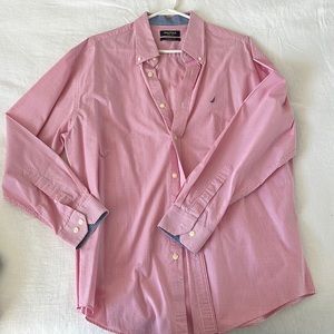 Nautica classic fit button down pink